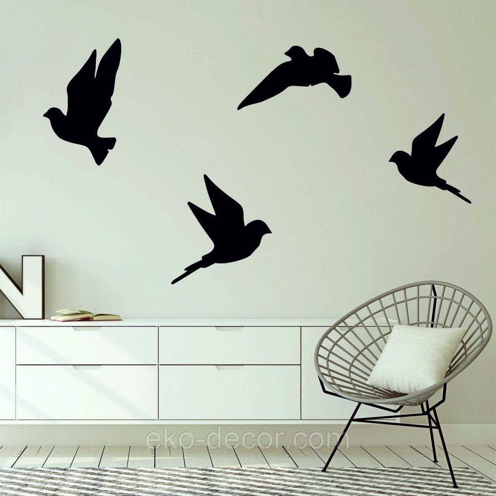 Декоративное настенное Панно «Птичка» Декор на стену(цена за 1шт) 30*18 см, Черный Киев - изображение 5