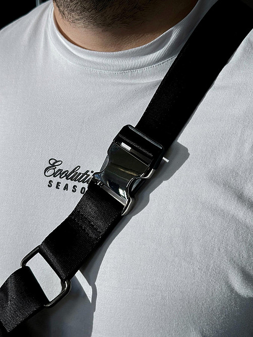 Бананка із натуральної гладкої шкіри, шкіряна сумка на пояс SKILL Lodka (Чорна) Суми - фото 8