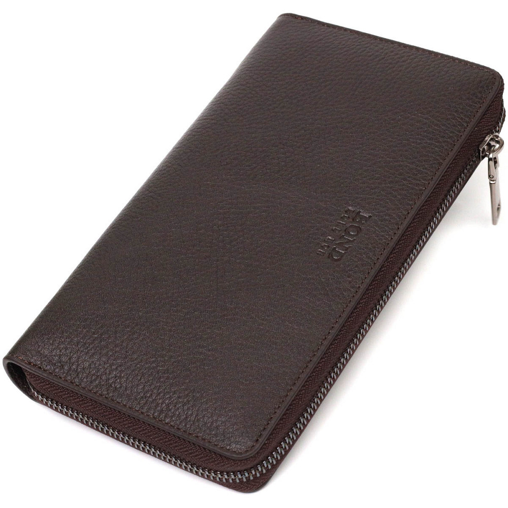 Интересный мужской клатч с одним отделением из натуральной кожи BOND 22032 Коричневый Киев - изображение 9