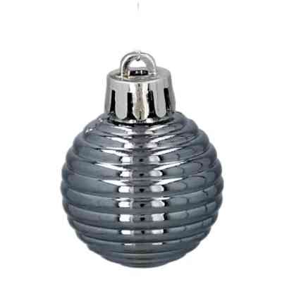 Ялинкова іграшка Chomik пластикові кульки компл. 24 шт, 3см, сіро-сині (5900779877153_1) Вінниця