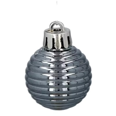 Ялинкова іграшка Chomik пластикові кульки компл. 24 шт, 3см, сіро-сині (5900779877153_1) Вінниця - фото 3