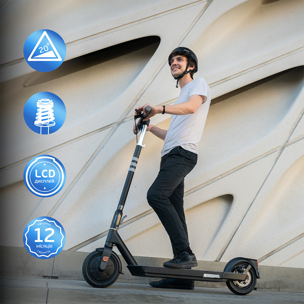 Електросамокат OKAI ES20-NEON Black 9", 300(600)W, 9.8Ah, 40km, 25km\h, 20%, NFC, App, 16kg Київ - фото 9