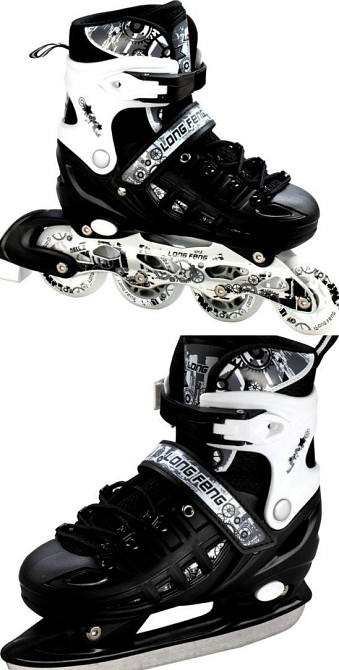 Розсувні Ролики-ковзани 2-в-1 Scale Sport. Чорні, розмір 29-33 Одеса - фото 1