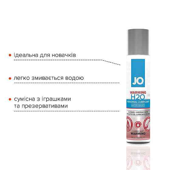 Согревающая смазка на водной основе JO H2O WARMING (30 мл) с экстрактом перечной мяты Sex Aura Киев