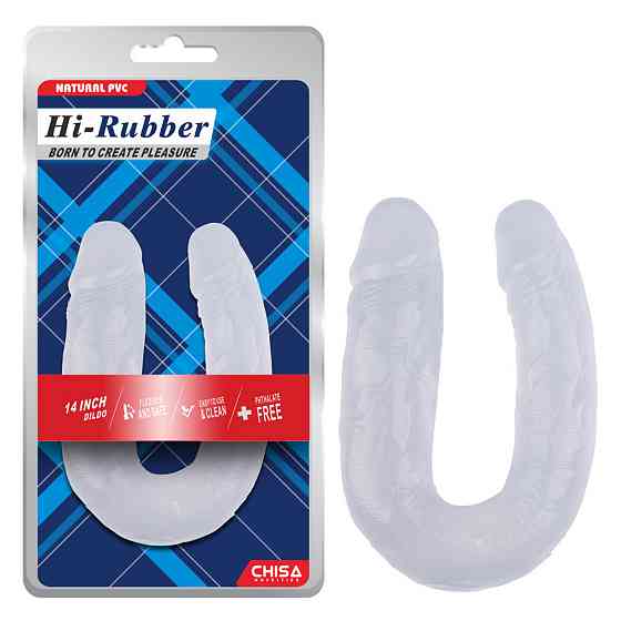 Фаллоимитатор двойной реалистичный Chisa Hi-Rubber 14, прозрачный Sex Aura Киев