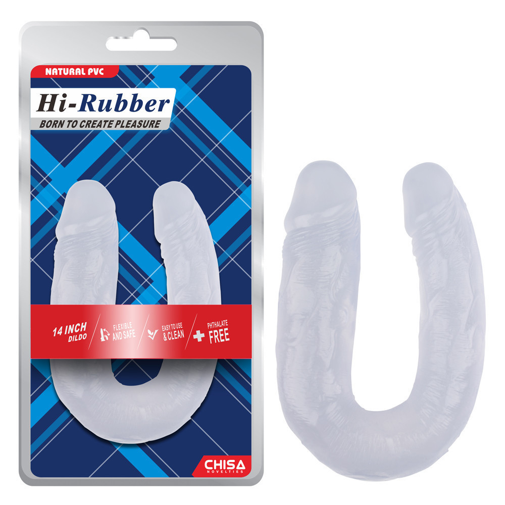 Фаллоимитатор двойной реалистичный Chisa Hi-Rubber 14, прозрачный Sex Aura Киев - изображение 2