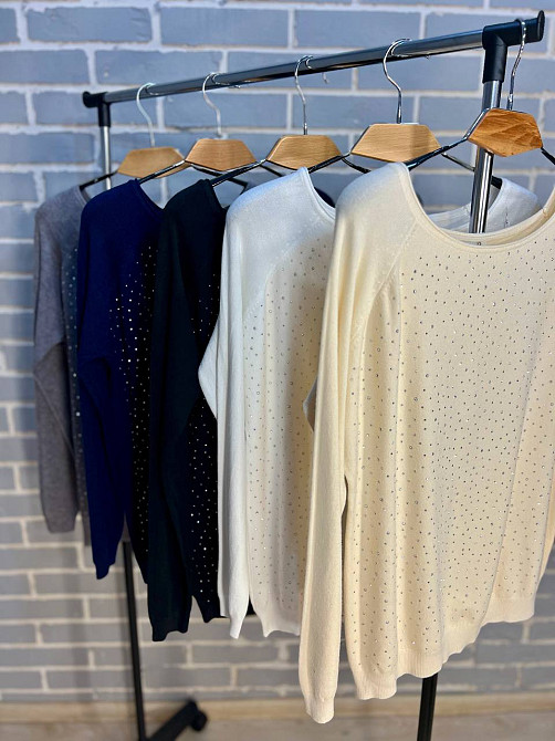 Джемпер женский ACCORDDREAM 9067 тонкий свитер россыпь камней, серый, one size Киев - изображение 20