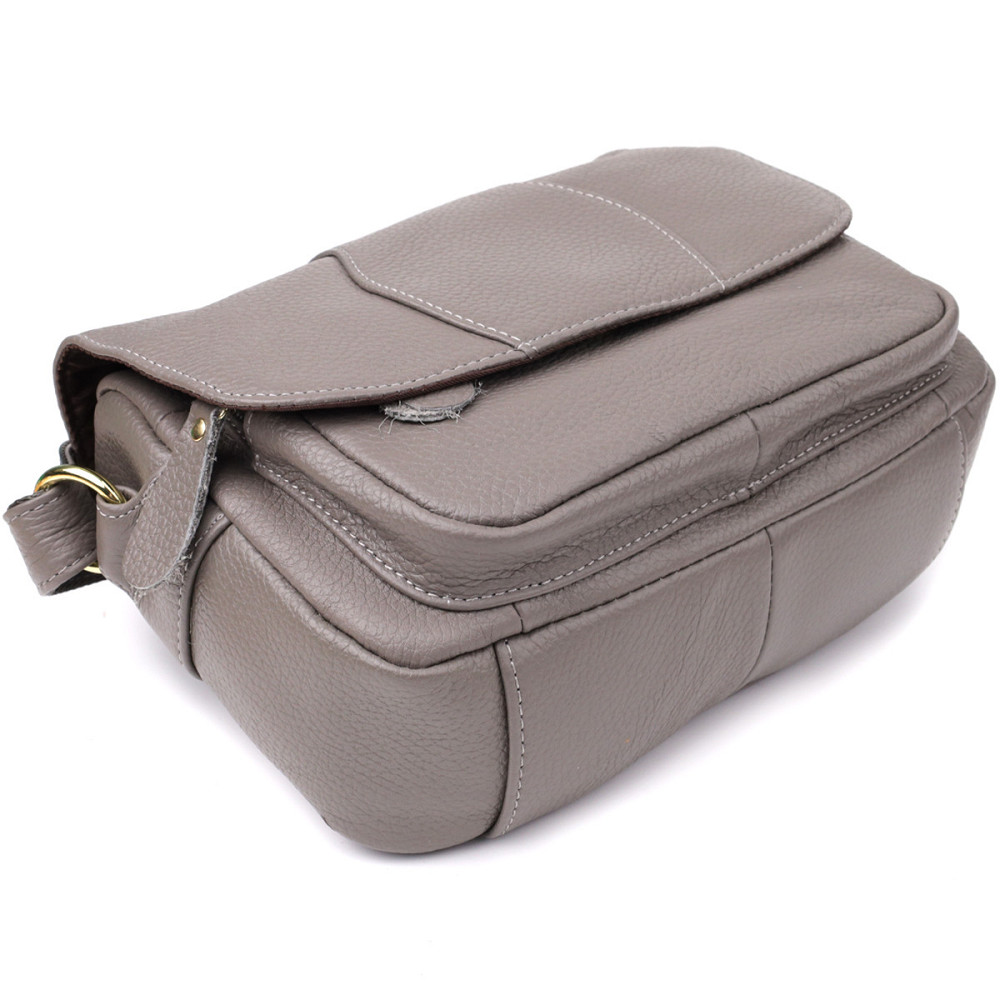 Сумка из натуральной кожи для стильных женщин Vintage 22974 Серый Киев - изображение 5