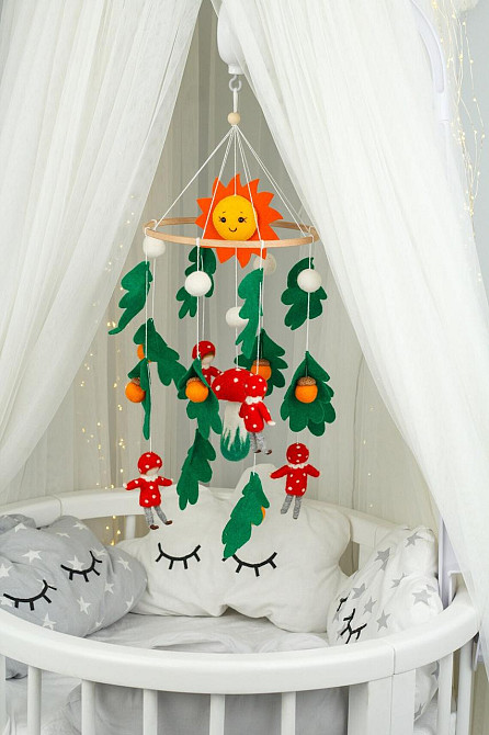 Музичний мобіль WoollyFox «Мухоморчики» з 35 мелодіями Киев - изображение 6