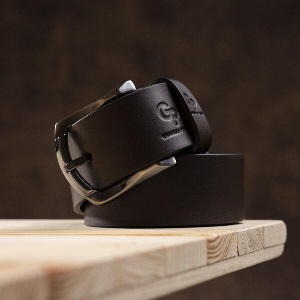 Ремень мужской GRANDE PELLE 11028 под джинсы Коричневый Киев - изображение 6