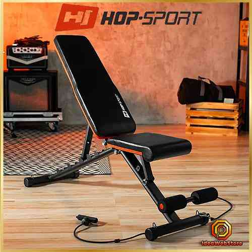 Тренировочная скамья для дома и спортзала регулируемая с эспандерами Спортивная скамья для тренировок HS-2030 Киев