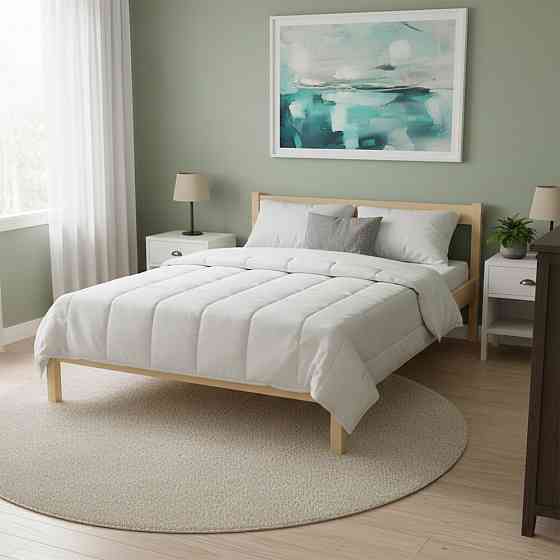 Двоспальне дерев'яне ліжко Mebigrand MG01 Прозорий лак 160х200 см (MBG-21876) Дніпро