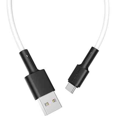 Дата кабель USB 2.0 AM to USB-C 1.0m 3A silicone BX31 white BOROFONE (6931474710406) Вінниця
