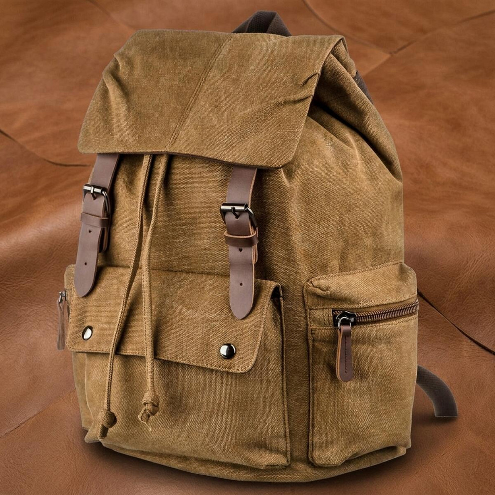 Рюкзак текстильный походный Vintage 20134 Коричневый Киев - изображение 10