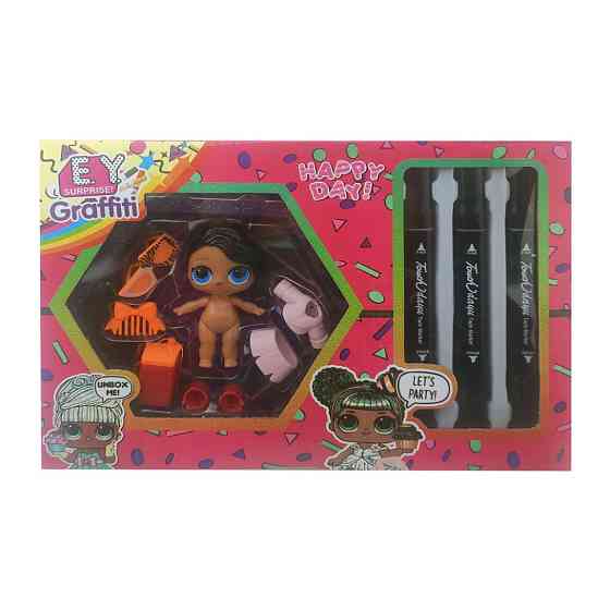 Дитяча лялька "LQL" EY2413 з маркерами  Брюнетка в рожевому платті Вінниця