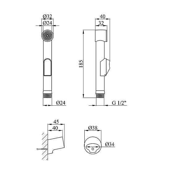 Лейка для биде Kroner KRM - C708 Киев