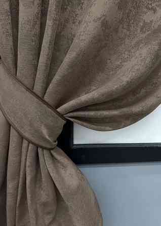 Комплект коротких штор VR-Textil Жаккард Sultan XO № 1486ш Какао 130х170 см 2 шт (35-0349) Киев