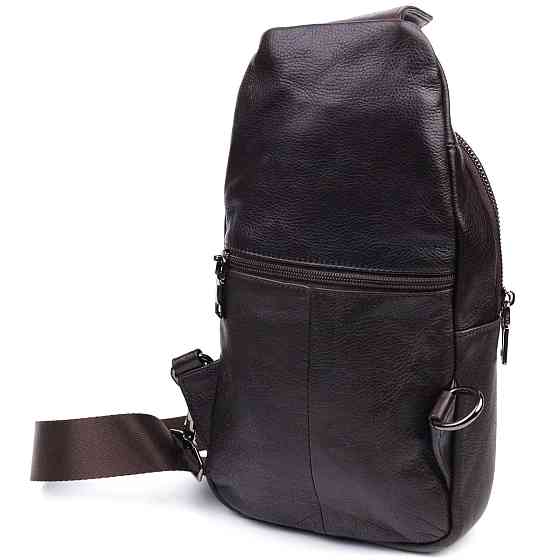 Зручна чоловіча сумка через плече з натуральної шкіри Vintage 21306 Коричнева Київ