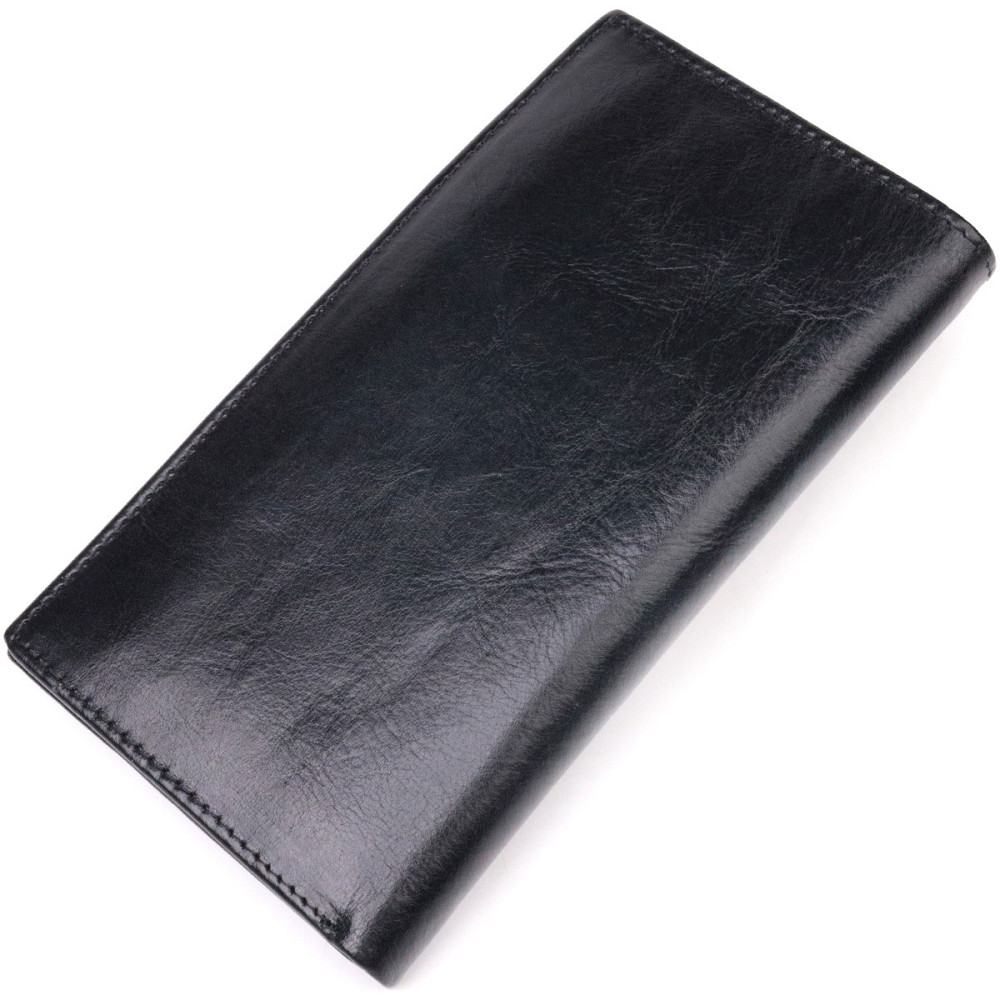 Чоловічий вертикальний шкіряний гаманець чорний (ST Leather) Київ - фото 20