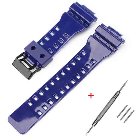 Ремінець для Casio G-Shock GA-100/110/120 Dark Blue-Glossy BK SBR Київ