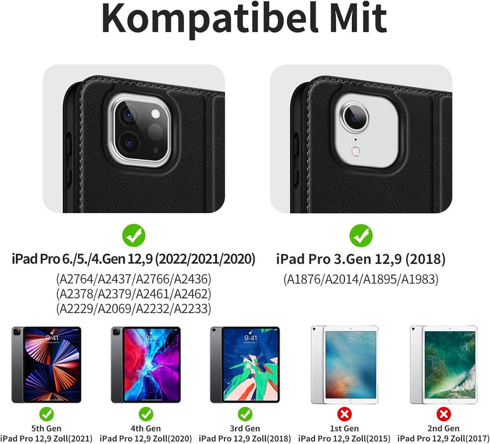 Фирменный защитный чехол HOLIMET для Apple iPad Pro 12.9 2022/2021/2020/2018 (6th/5th/4th/3rd Generation) Black Днепр - изображение 4