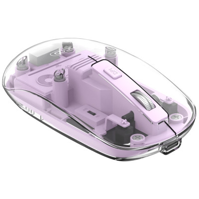 Мишка XO M12 Wireless Transparent/Pink (M12 Purple) Вінниця - фото 1
