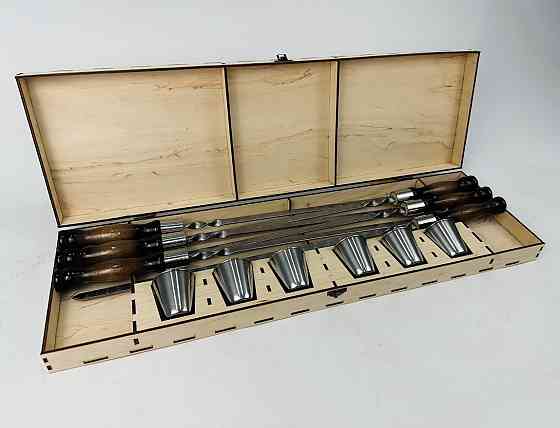 Подарунковий набір шампурів в дерев'яному кейсі (Вуд з чарками) HAPPY DAYS Тернопіль