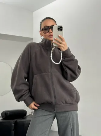 Женская базовая флисовая кофта оверсайз на молнии женская базовая флисовая кофта Харьков