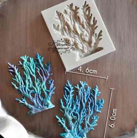 Молд кондитерский Коралл 70 на 58 мм серый Киев