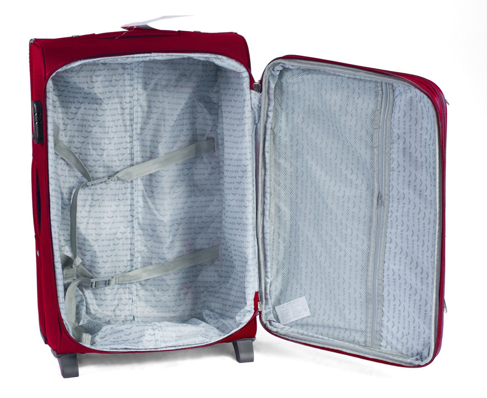 Валіза тканинна WINGS 1701 середня 64 см бордова 2 колеса Київ - фото 5