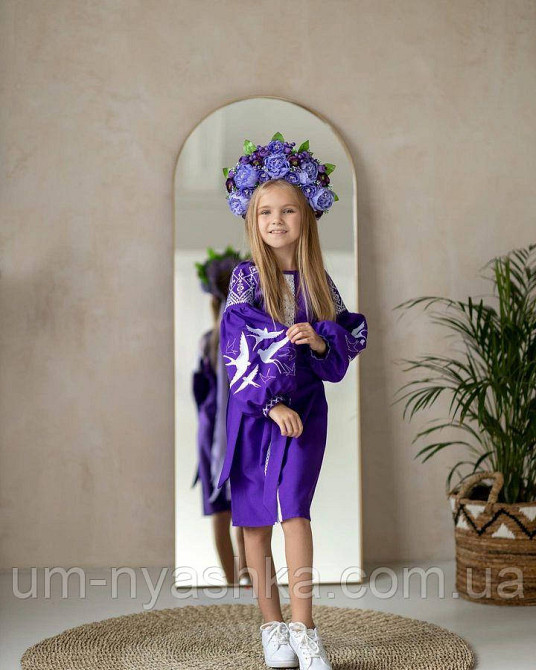 Сукня вишиванка фіолетова Ластівки3 Кривий Ріг - фото 2