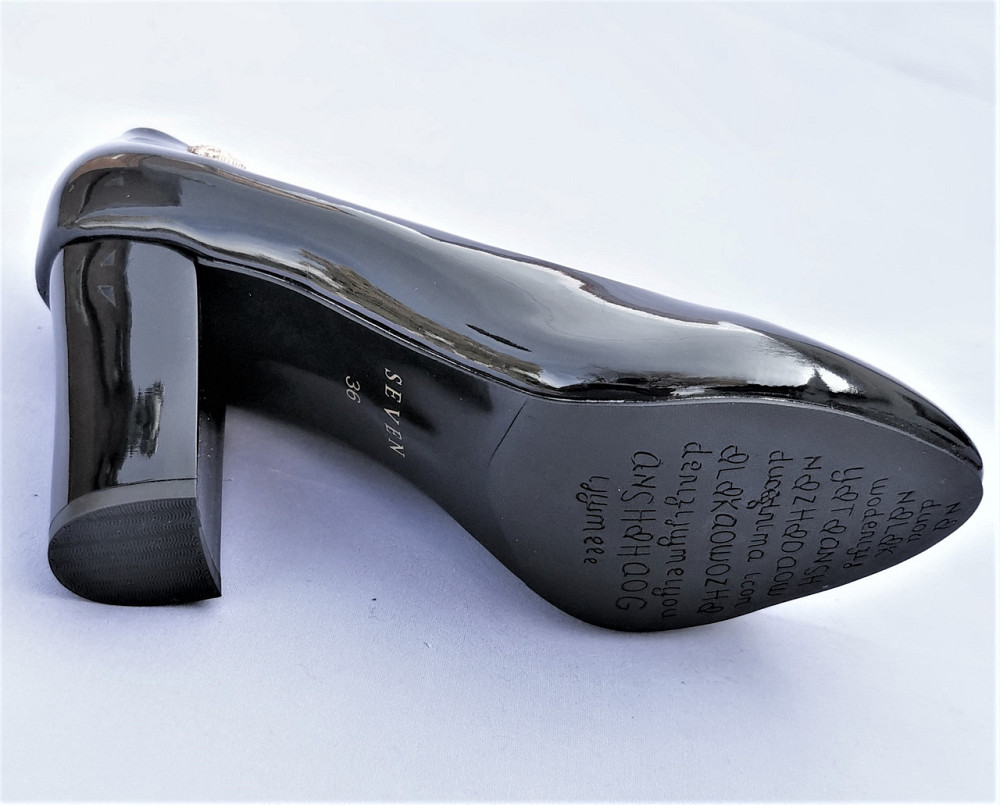 Женские Черные Туфли на Толстом Каблуке Лаковые Модельные (размеры: 37,38) - 071 Днепр - изображение 9