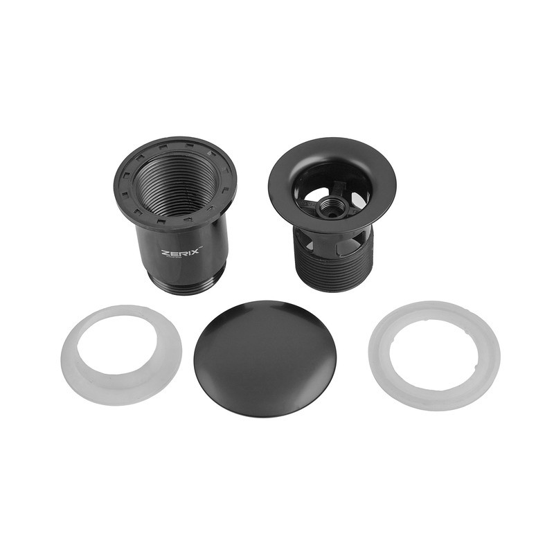 Донный клапан для раковины Zerix BV-01 BLACK 1 1/4'' с переливом автоматический СLICK-СLACK (Цвет черный) (ZX6016) Киев - изображение 4