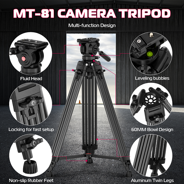 Штатив Ulanzi MT-81 Tripod (80-155cm) Black Одеса - фото 6