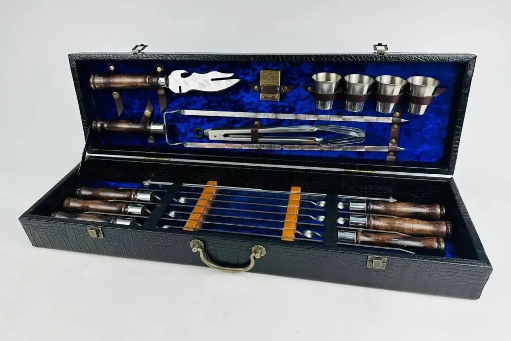 Набори шампурів, Набір шампурів у шкіряному кейсі VIP 7 Шампури, вертіла Тернопіль - фото 2