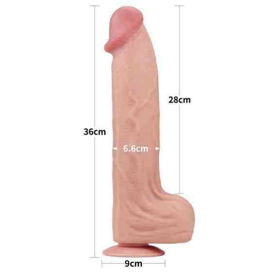 Фалоімітатор - Sliding-Skin Dual Layer Dong 14" Flesh Sex Aura Київ