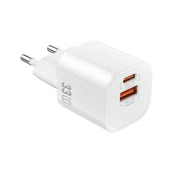 Мережевий зарядний пристрій WIWU 33W Cube GaN Fast Charger A+C Wi-G017 EU White Одеса