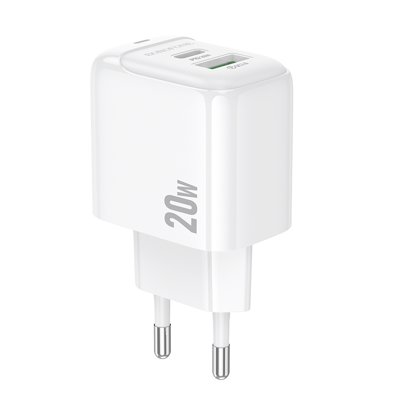 Мережевий зарядний пристрій BOROFONE BAS44A Potential PD20W+QC3.0 charger(EU) White Одеса - фото 1