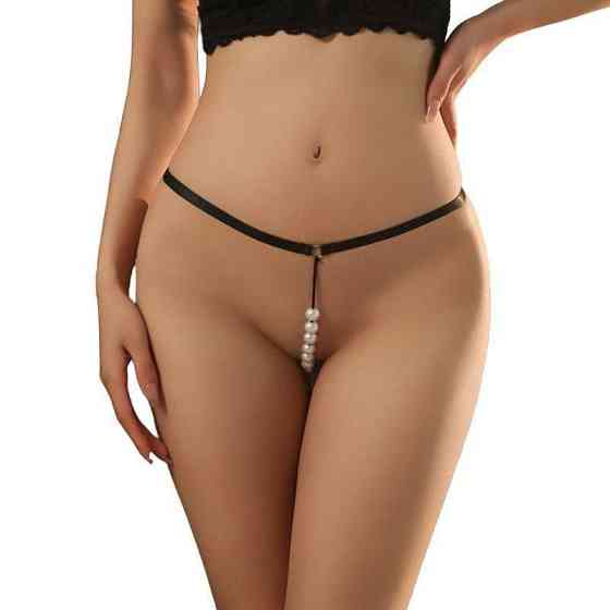 Трусики з намистинами жіночі еротичні стрінги з перлинами інтимна білизна Київ
