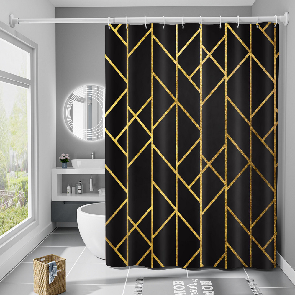 Шторка для ванны из полиэстера водонепроницаемая Bathlux 180x180 см с кольцами, занавеска для ванной комнаты Каменец-Подольский - изображение 1