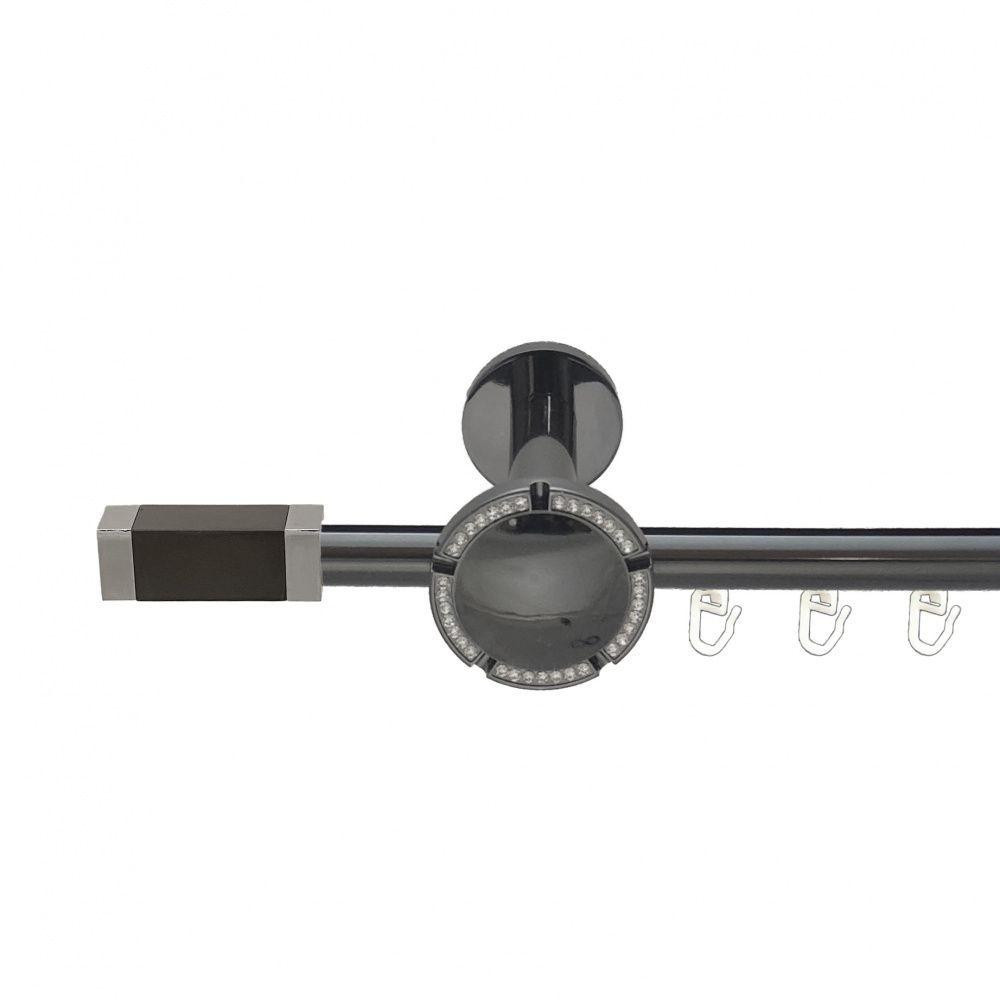 Карниз Orvit Квадро V2 металевий однорядний розета реверс фламо профільна труба  Онікс 19 мм 300 см Львов - изображение 1