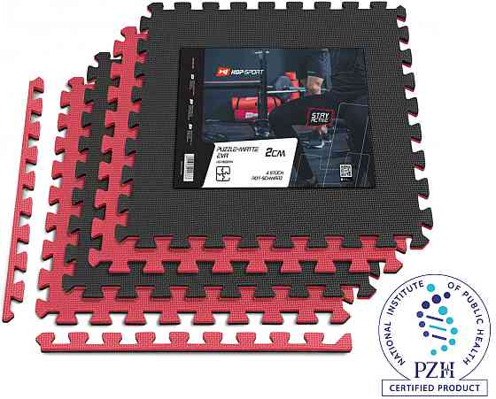 Мат-пазл Hop-Sport EVA 2см HS-A020PM - 4 частин червоно-чорний Київ