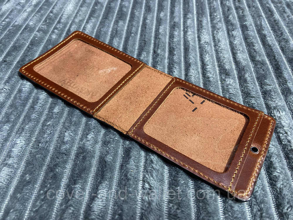 Шкіряна обкладинка на посвідчення "Учасник бойових дій" (каштан) Київ - фото 5