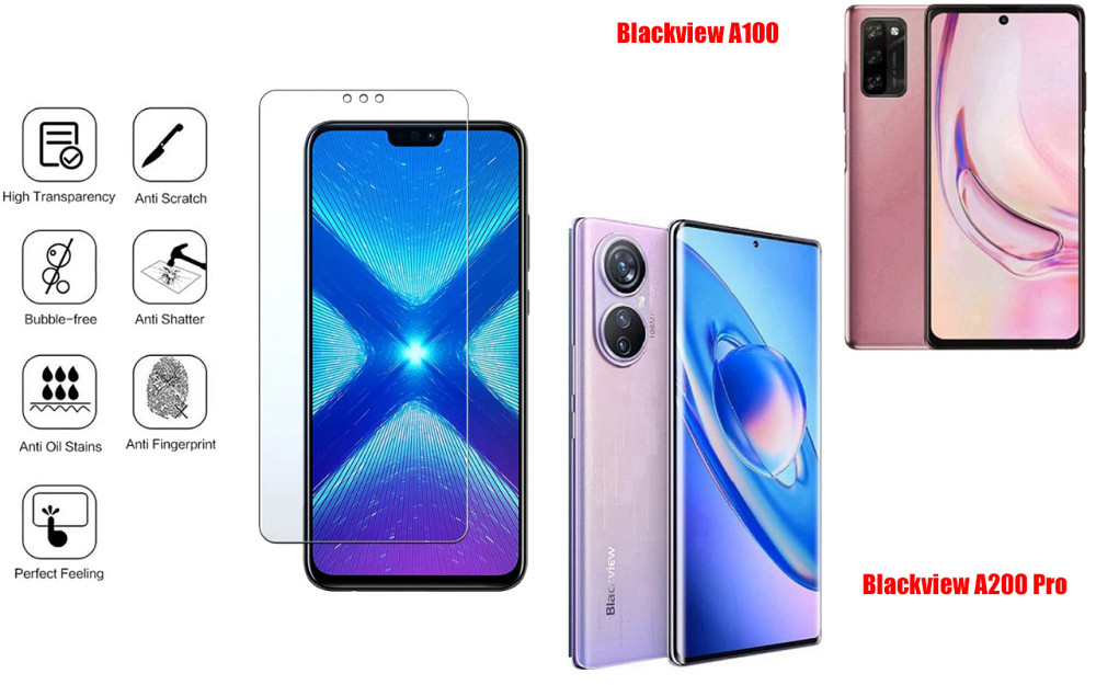 Защитное стекло NeoGlass для Blackview A100, A200 Pro – ультрапрозрачное и устойчивое Киев - изображение 4