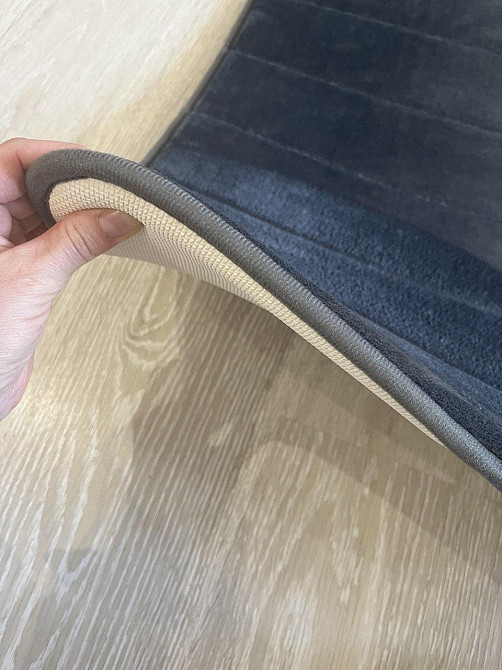 Современный коврик для ванной Aquarius с эффектом памяти Мягкий Антискользящий 50 х 80 см Графит в полоску Буча - изображение 9