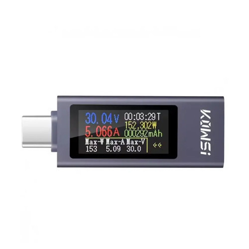 USB тестер KWS-2302C Type-C 4–30 В 0–12 А для измерения тока, напряжения, мощности и энергии Киев - изображение 2