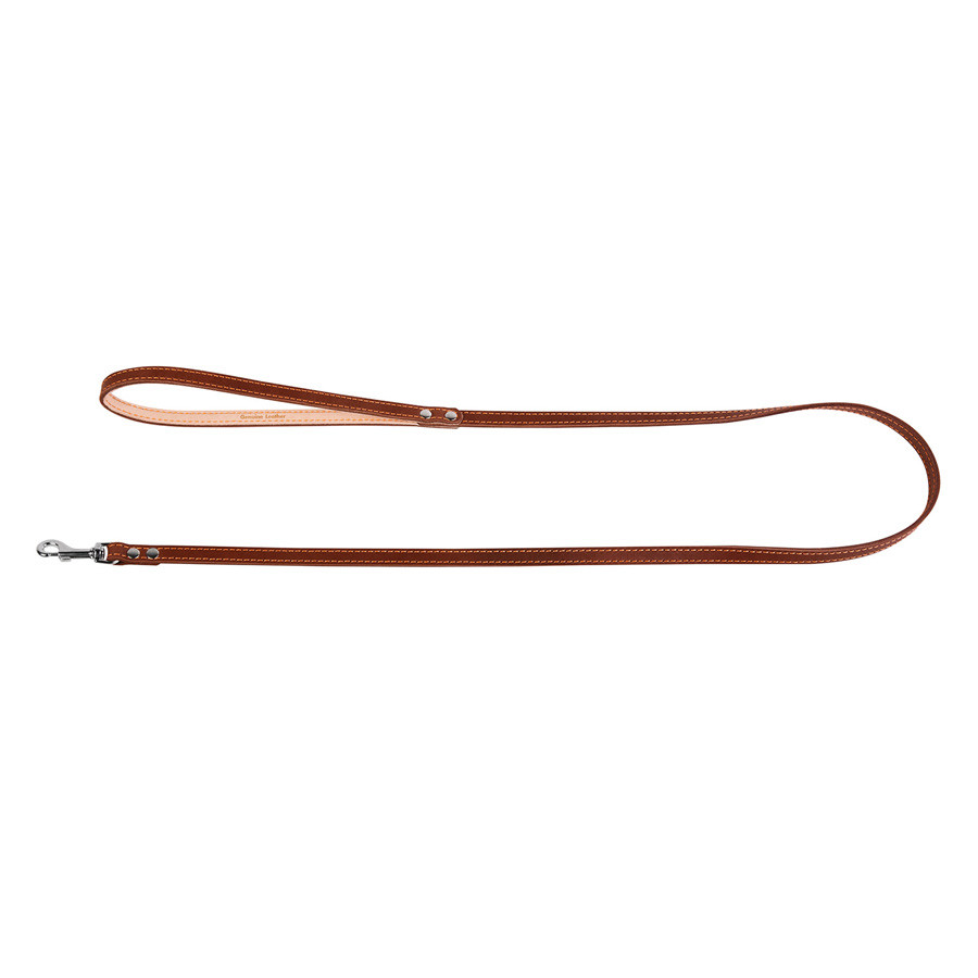 Повідець "CoLLaR" одинарний з прошивкою (ширина 14мм, довжина 122см) коричневий Коломия - фото 2