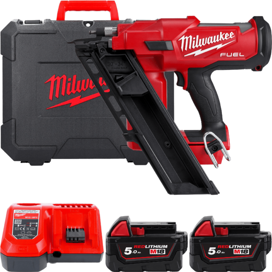 Пистолет гвоздезабивной аккумуляторный бесщеточный MILWAUKEE M18 FUEL FFNS-502C 4933478302 (2х аккумулятор M18 B5 5.0Ah, быстрый при Одесса