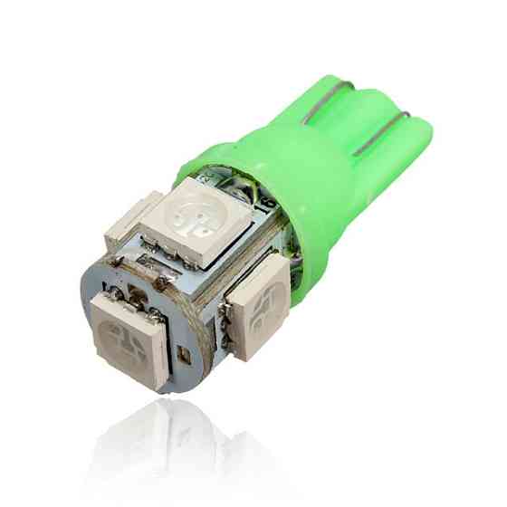 Світлодіодна лампа AllLight T10 5 діодів 5050 W2,1x9,5d 12V GREEN Харків