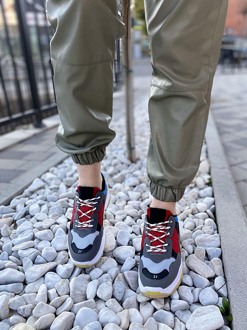 No brend Кросівки жіночі D1901-D65 сірий/синій (весна-осінь, еко замша+сітка) (2493) Коломия - фото 5